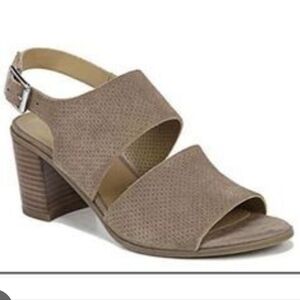 Franco Sarto Hope 2 Tan Suede Block Heel Sandals - Size 7.5